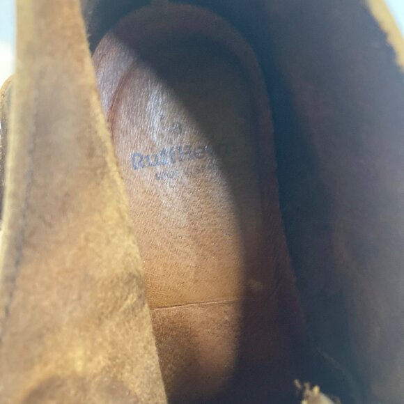 Mens Ruff Hewn Leather Lace Chukka Shoe Boots 8 Made in Spain Brown - Picture 8 of 8